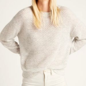 Quince baby alpaca wool diamond stitch crew